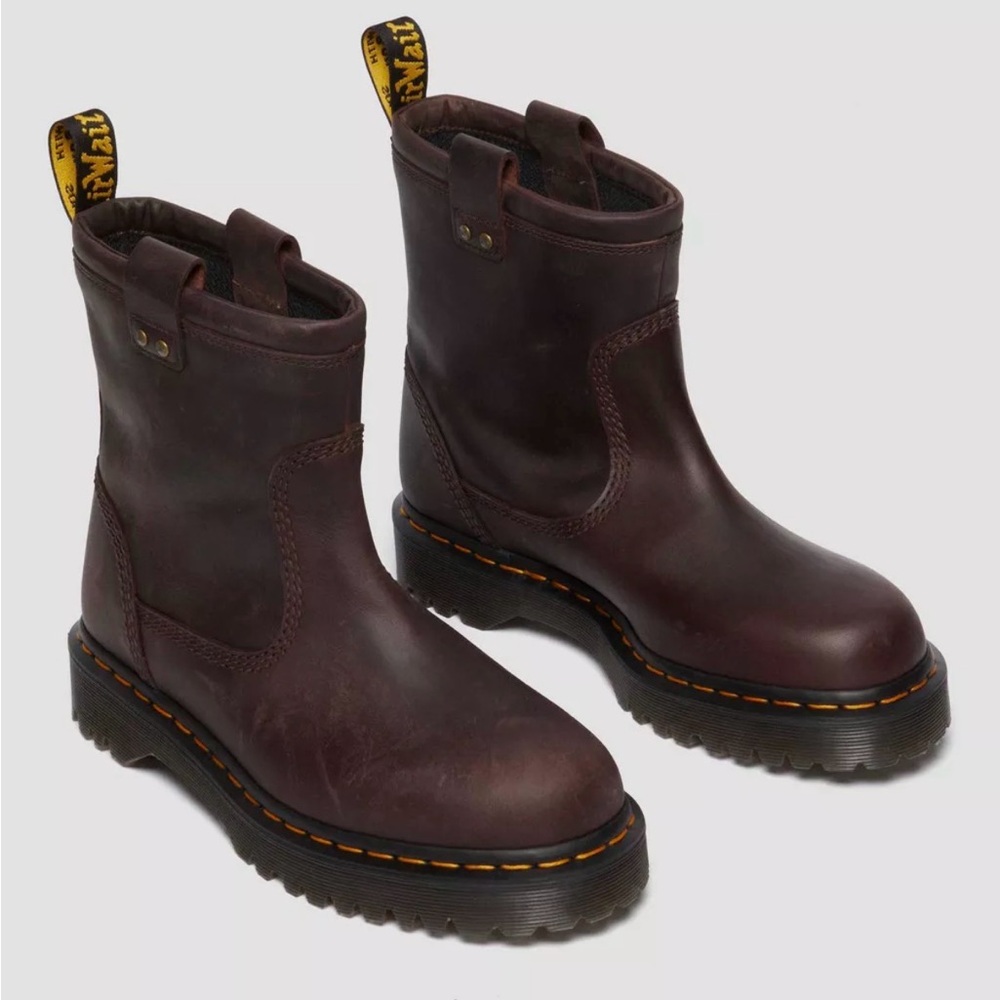 Dr. Martens ANISTONE LO LEATHER BIKER BOOTS